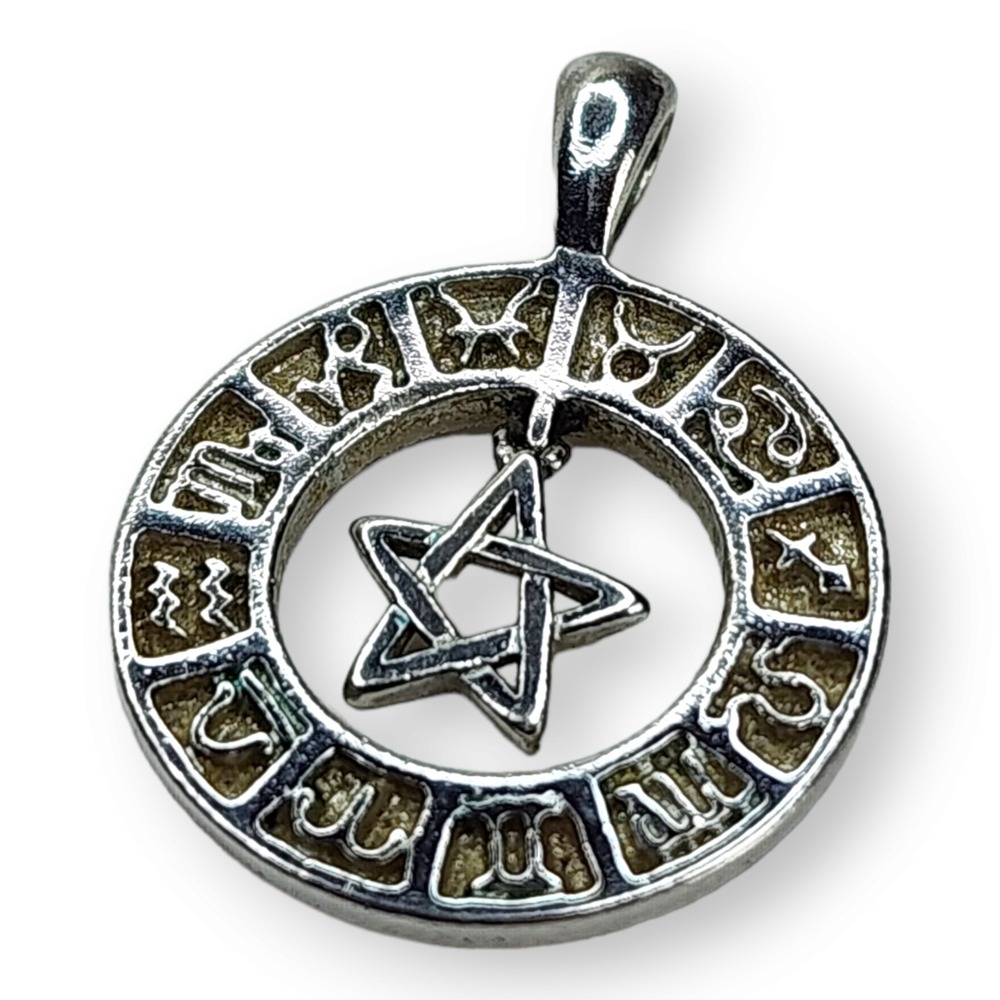 Ross Simons Pendant Sterling Silver OS Silver Zodiac Star Celestial Vintage 925